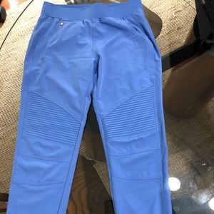 FIGS Kanye-Moto Scrub Pant in Ceil Blue